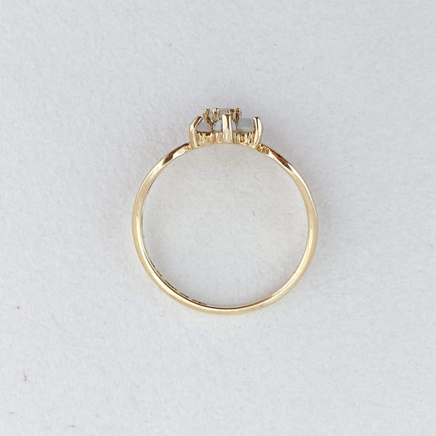 Vintage Opal Petite Flower Pinky Ring