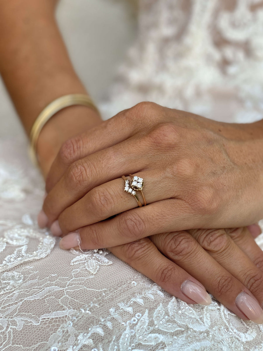 Vintage CZ Wishbone Ring