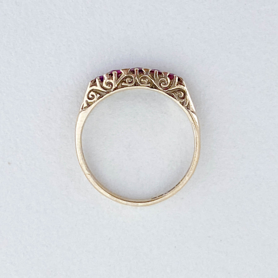 Vintage Ruby Half Eternity Ring