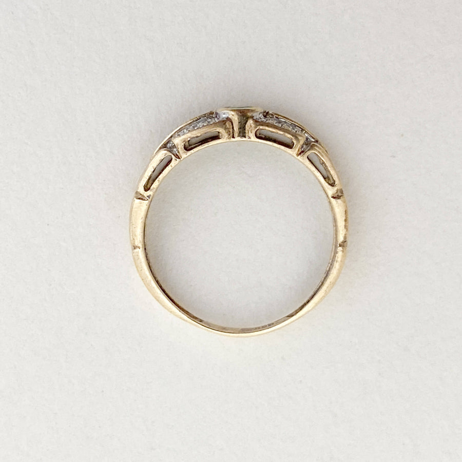 Vintage Emerald & Diamond Chain Ring