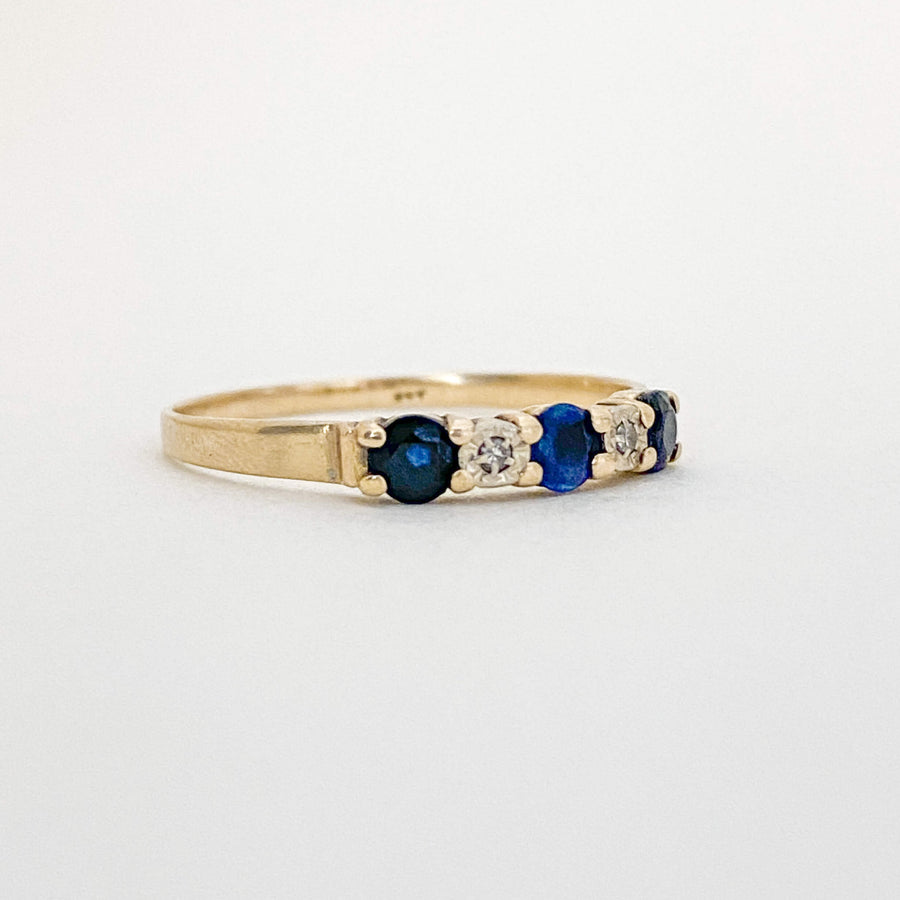 Vintage Sapphire & Diamond Half Eternity Ring