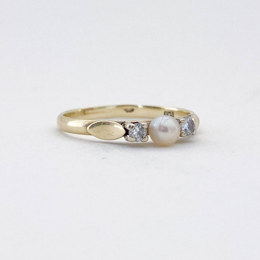 Vintage Pearl & Diamond Bonbon Ring