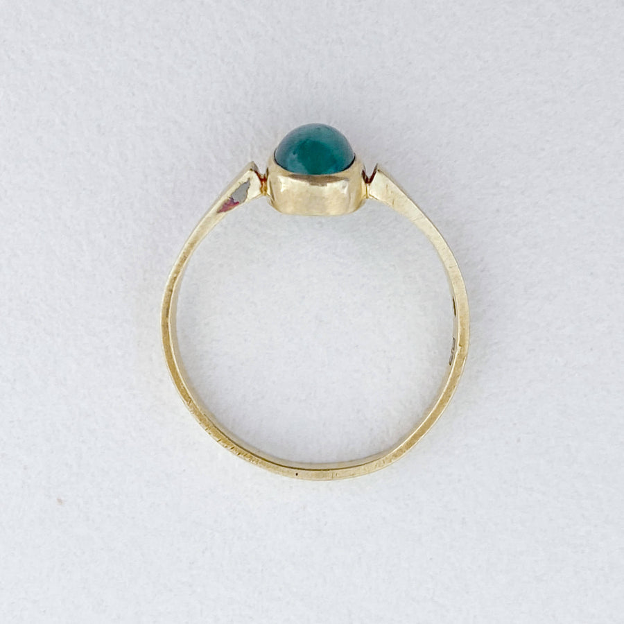 Vintage Green Quartz Oval Ring