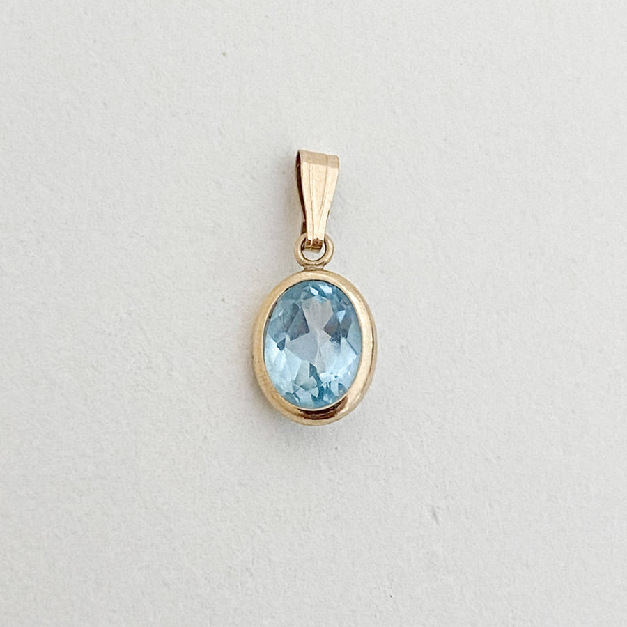 Vintage Topaz Oval Pendant