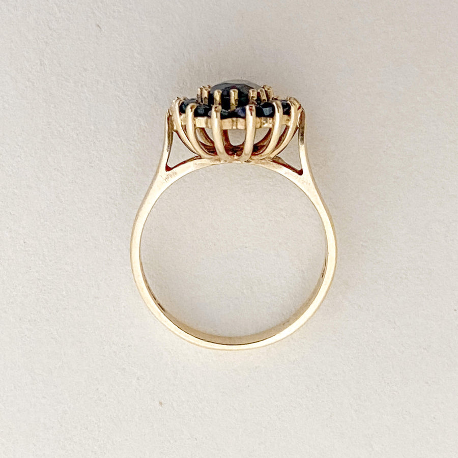Vintage Sapphire Halo Ring