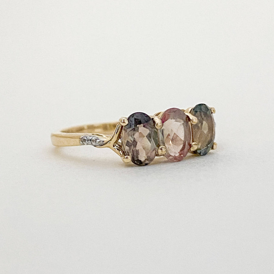 Vintage Andalusite & CZ Terra Ring