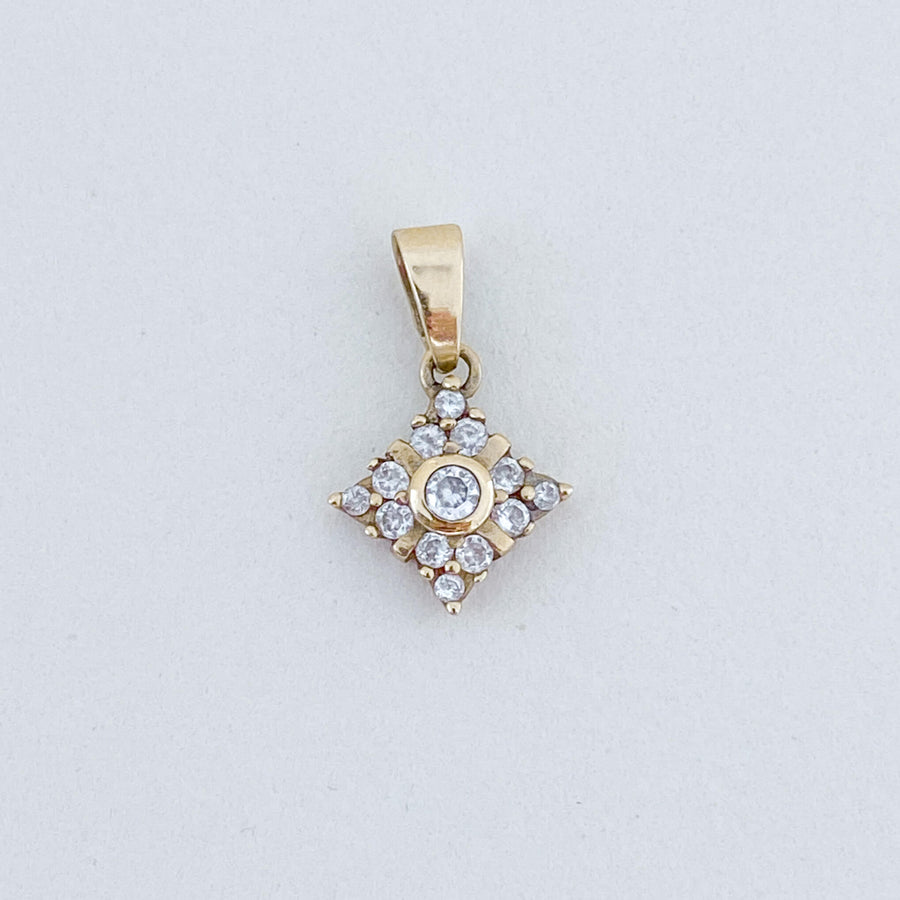 Vintage CZ Carré Pendant