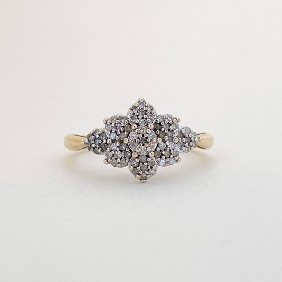 Vintage Diamond Flower Ring