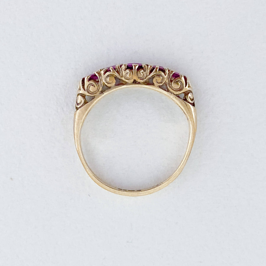 Vintage Ruby Half Eternity Ring