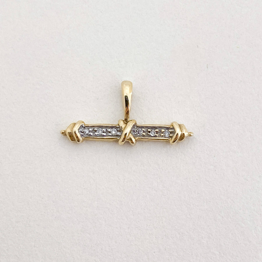 Vintage Diamond T-Bar Pendant