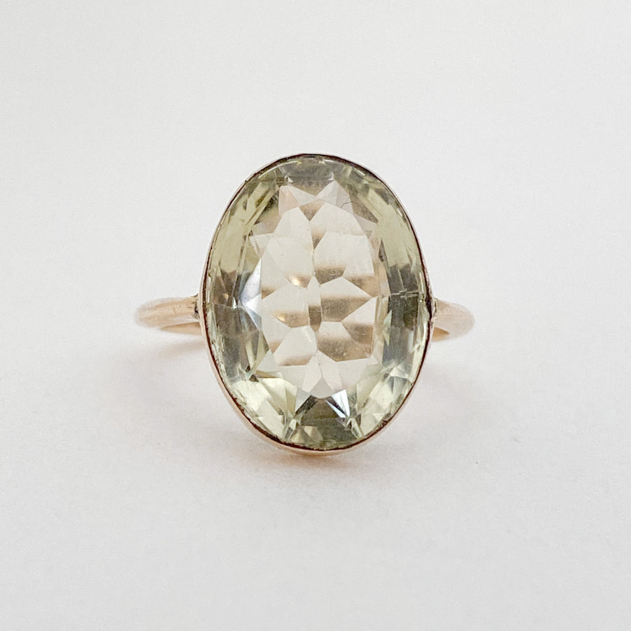 Vintage Lemon Quartz Oval Grande Ring