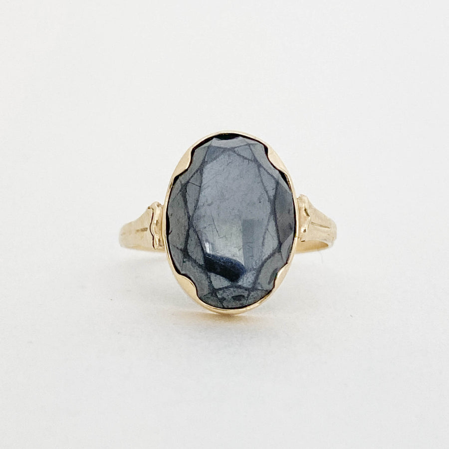 Vintage Hematite Oval Ring