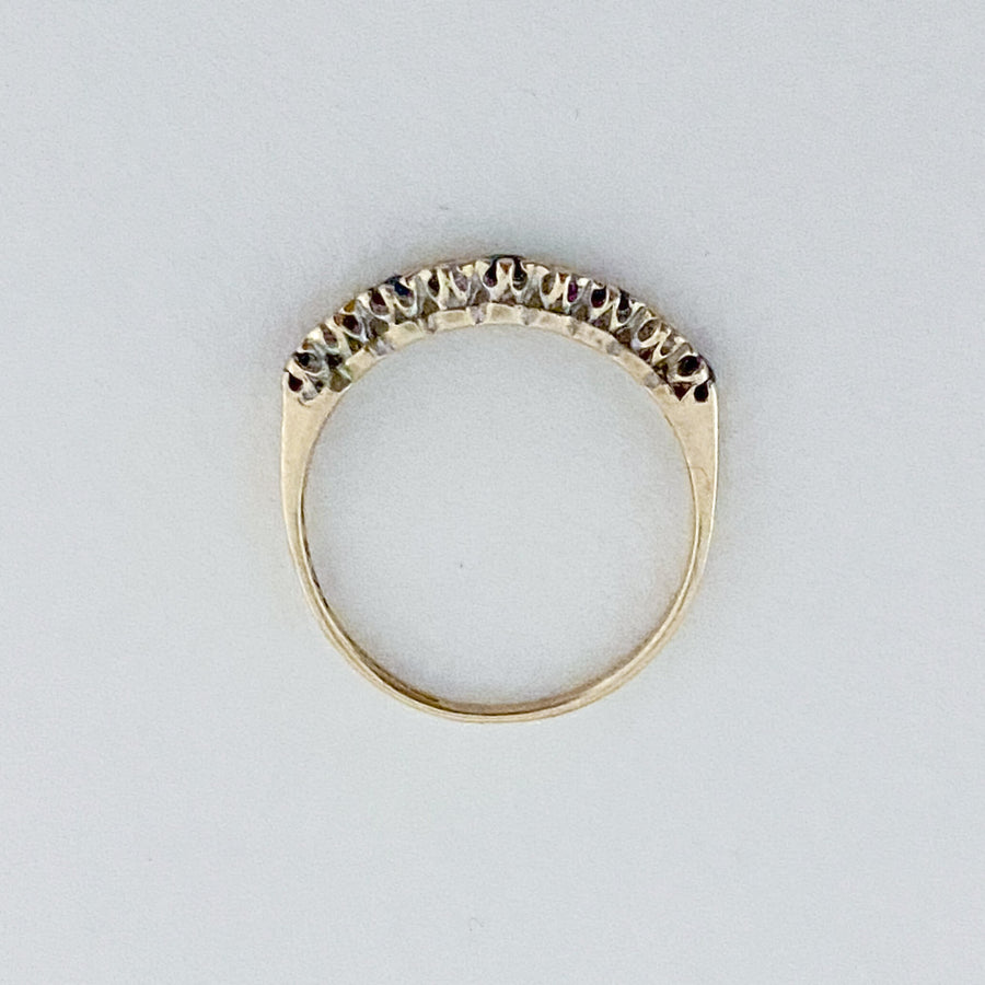 Vintage Sapphire & Diamond Half Eternity Ring