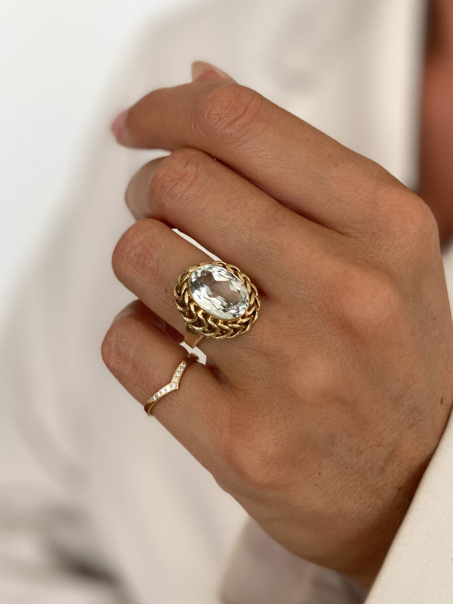 Vintage Diamond Wishbone Ring