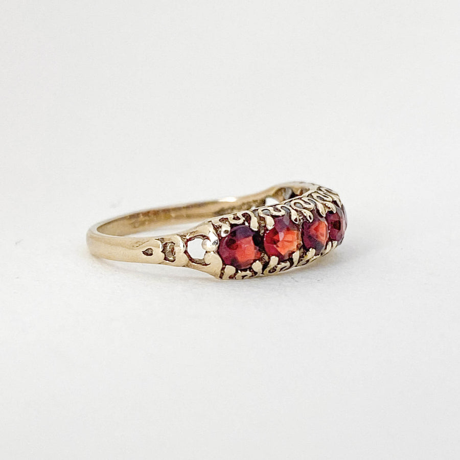 Vintage Garnet Half Eternity Ring