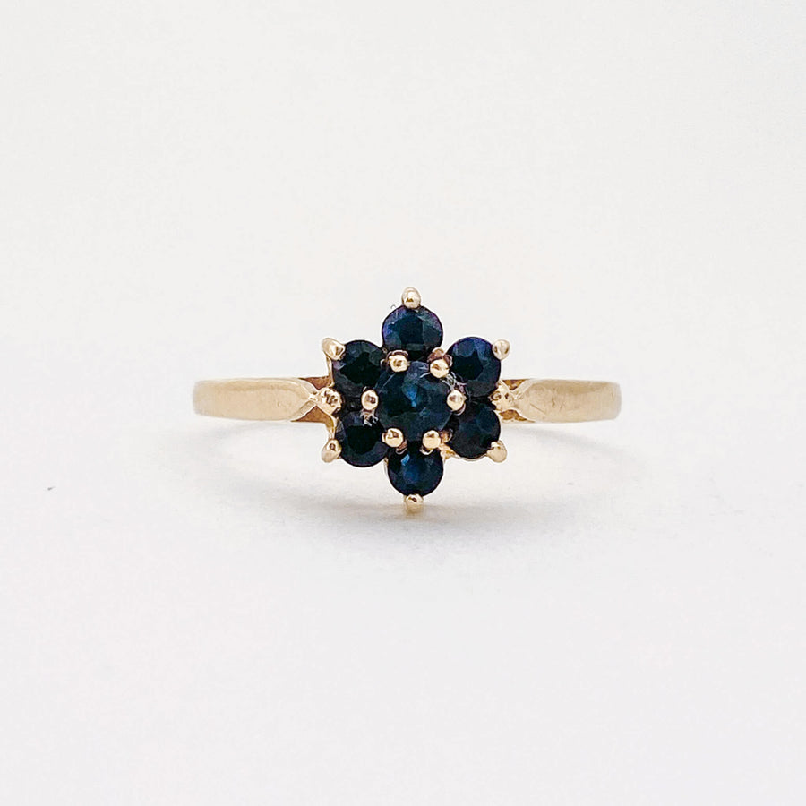 Vintage Sapphire Flower Ring