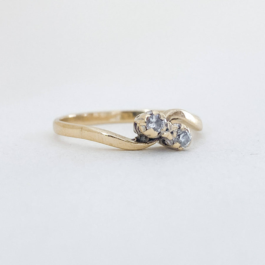Vintage Diamond Toi et Moi Ring
