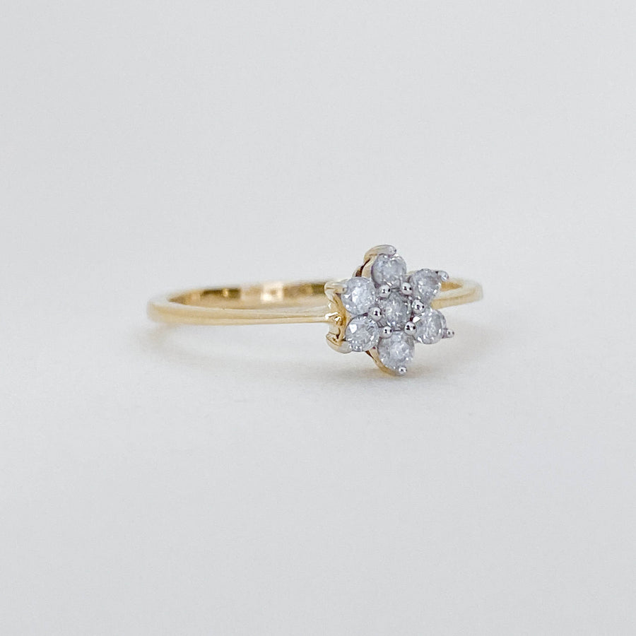 Vintage Diamond Ice Flower Ring