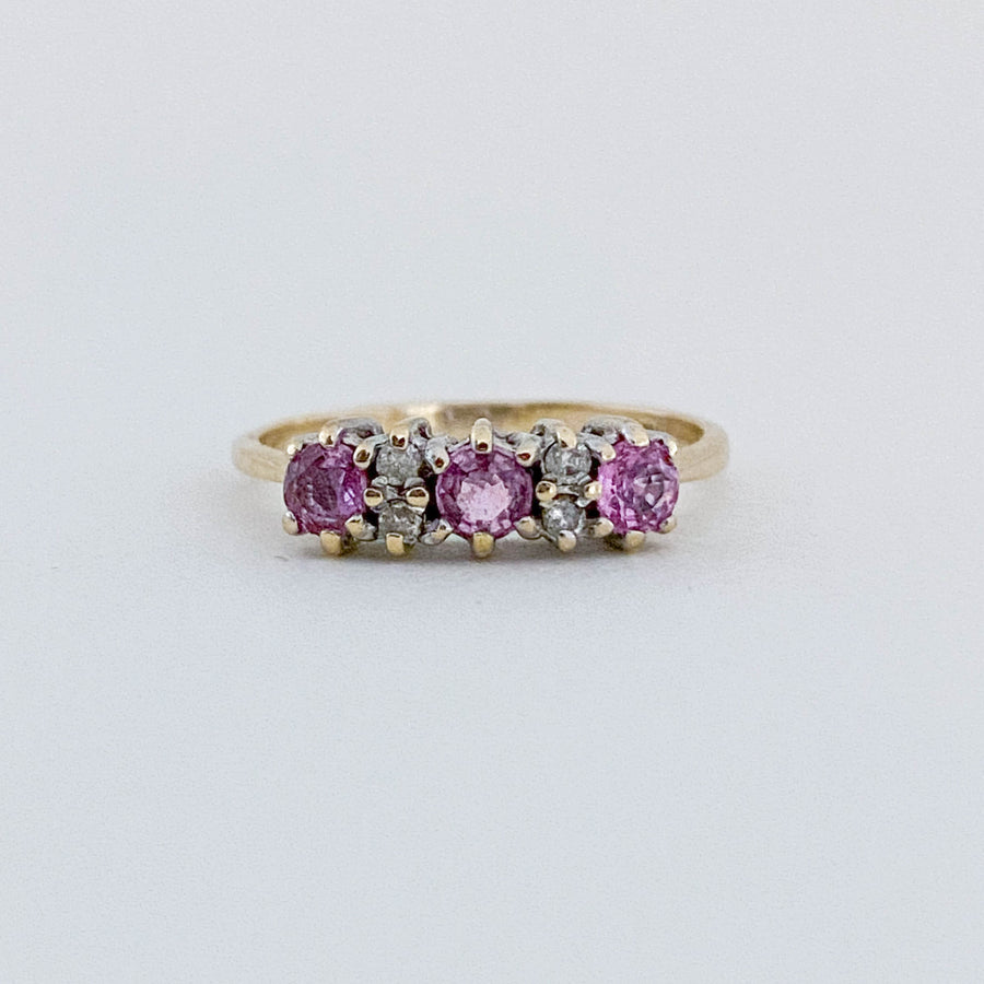 Vintage Lila Sapphire & Diamond Fairy Ring