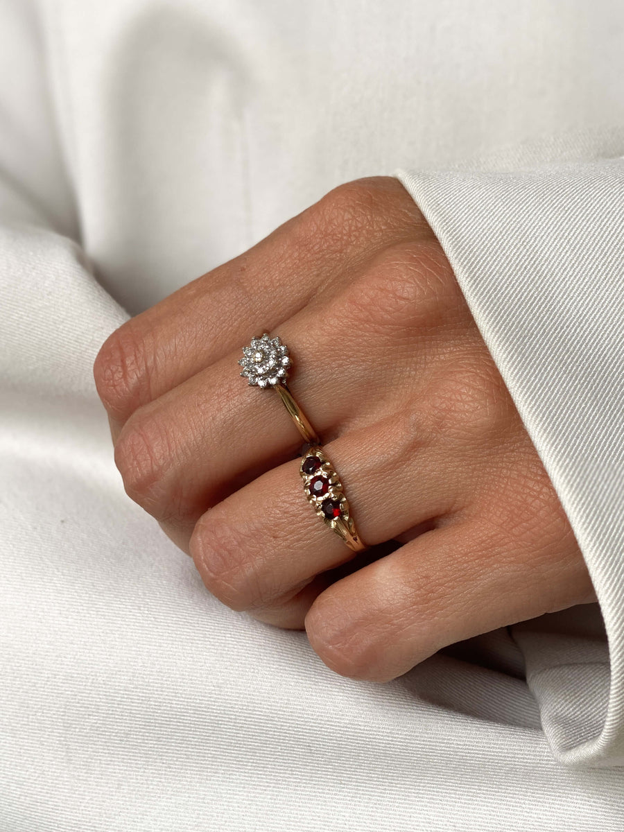 Vintage Garnet Trilogy Ring