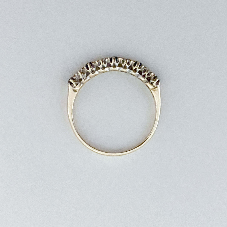 Vintage Sapphire & Diamond Half Eternity Ring