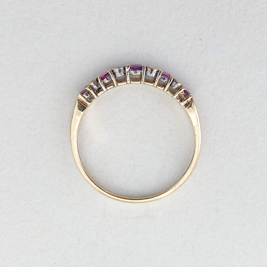 Vintage Ruby & Diamond Half Eternity Ring