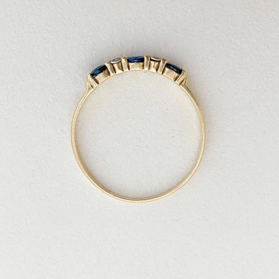 Vintage Sapphire & Diamond Half Eternity Ring