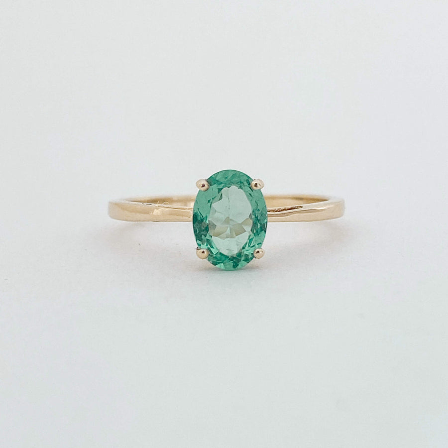 Vintage Green Quartz Oval Ring