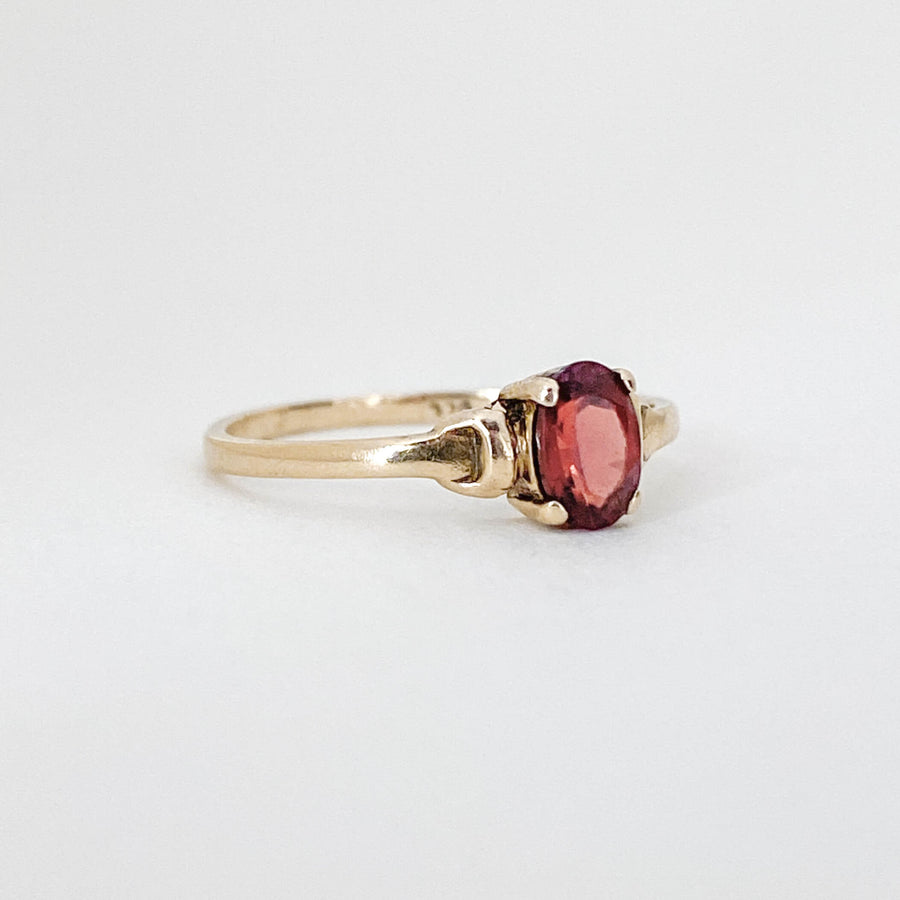 Vintage Garnet Accent Petite Ring