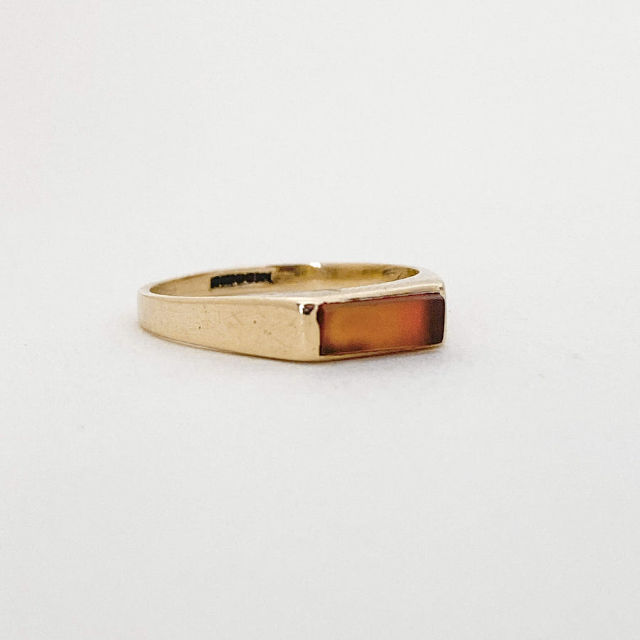 Vintage Orange Onyx Bar Ring