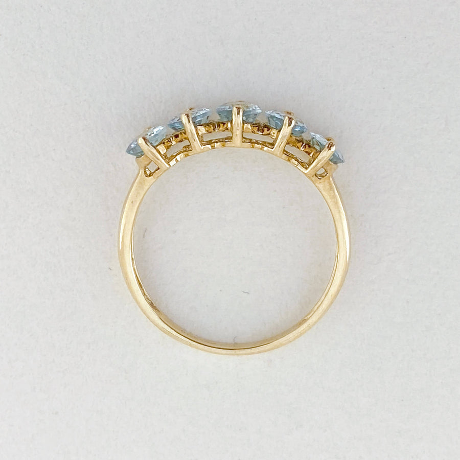 Vintage Aquamarine Cinq Ring