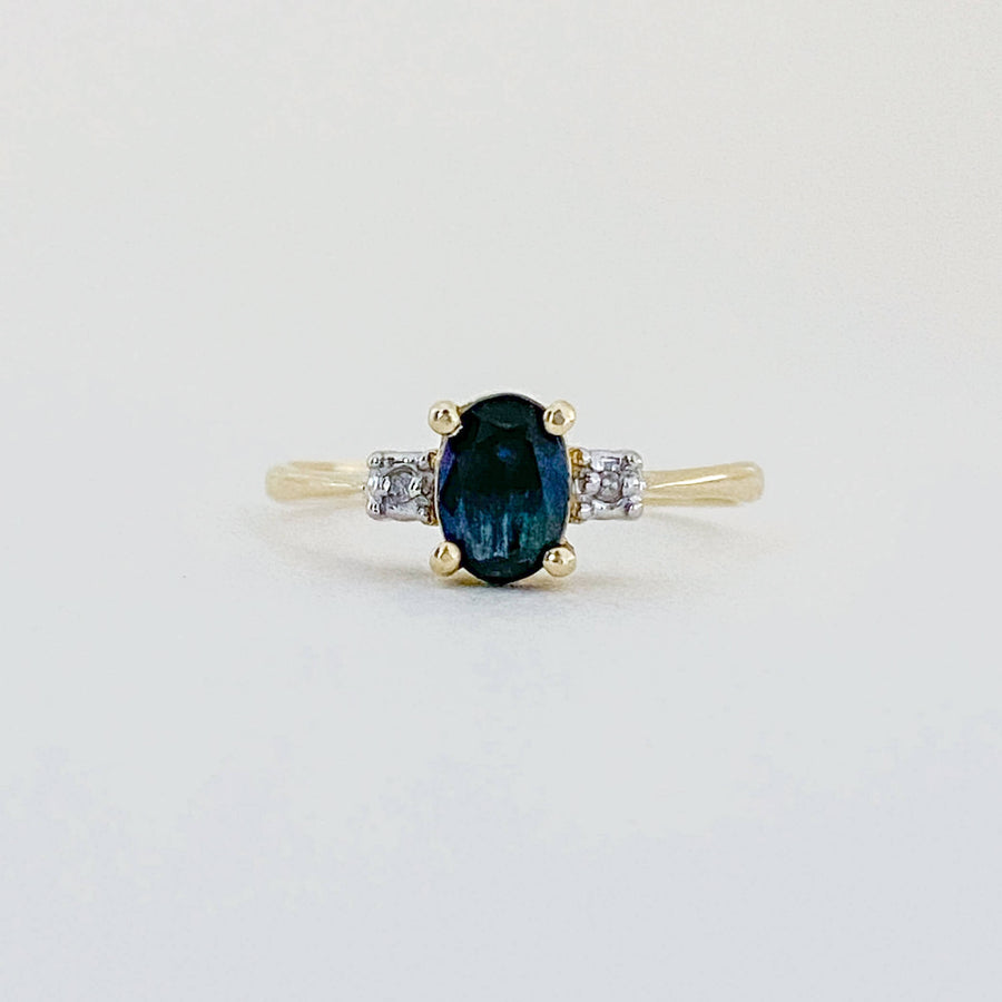 Vintage Sapphire & Diamond Trio Ring