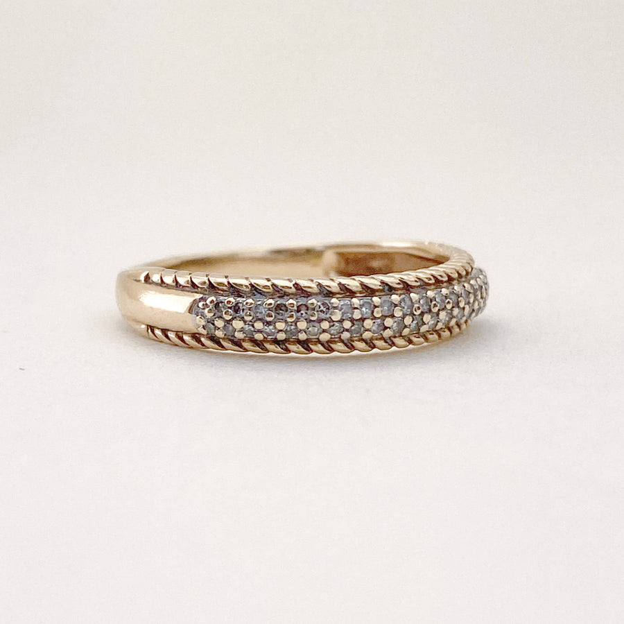 Vintage Diamond Twist Band Ring