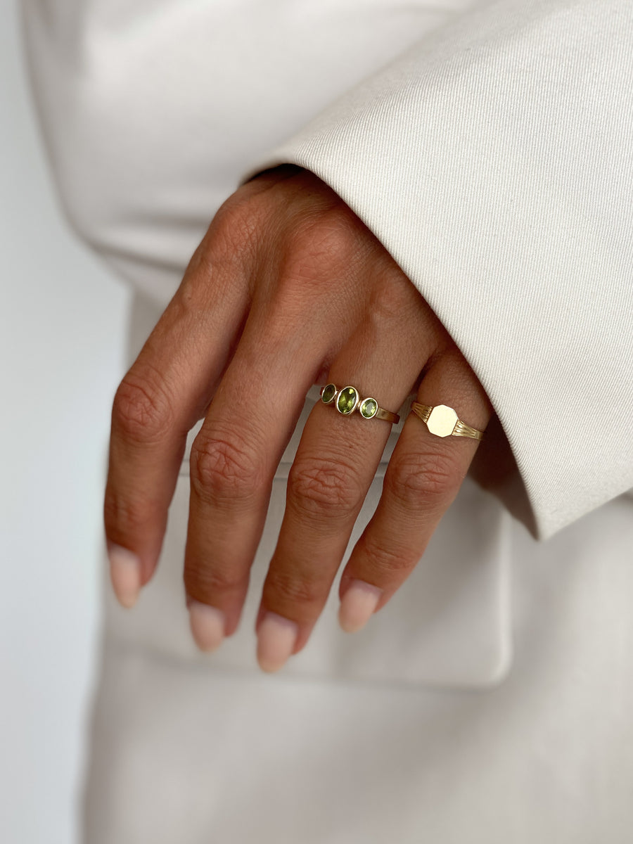 Vintage Peridot Trio Ring