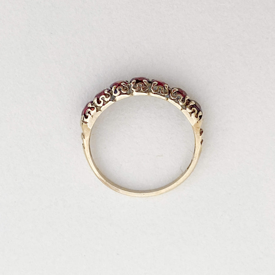 Vintage Garnet Half Eternity Ring