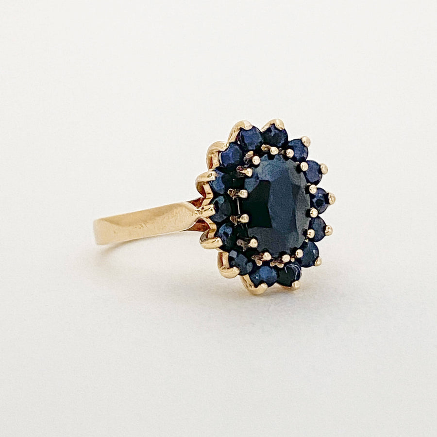 Vintage Sapphire Halo Ring