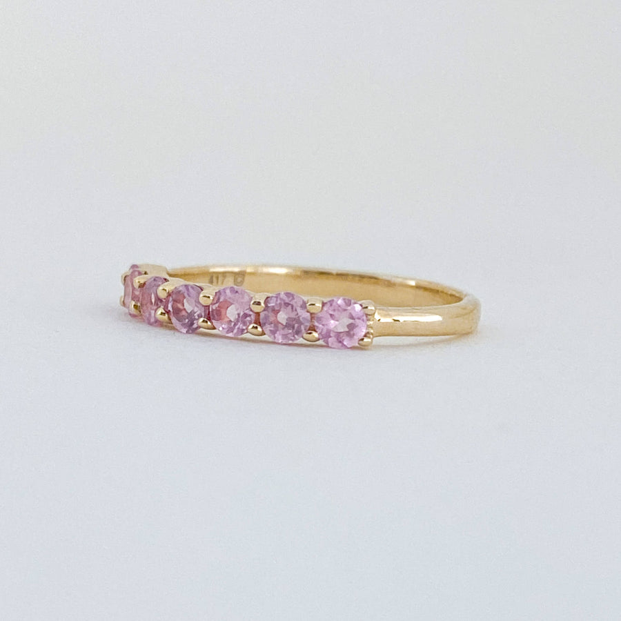 Vintage Pink Topaz Eternity Ring
