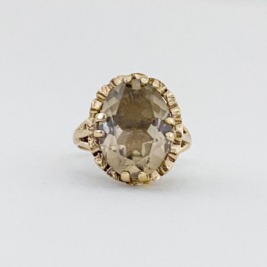 Vintage Smoky Quartz Claw Ring