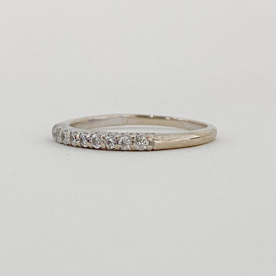 Vintage Diamond White Gold Half Eternity Ring