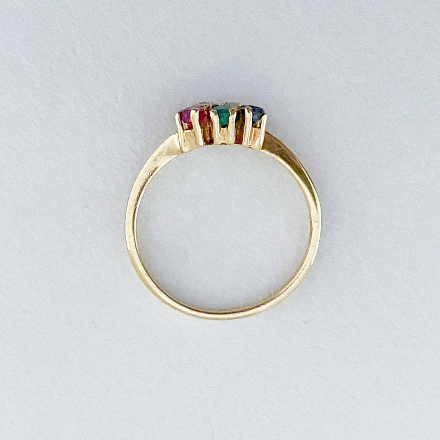 Vintage Tutti Frutti & Diamonds Petite Ring