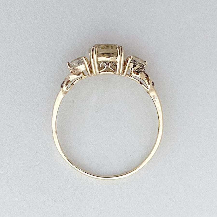 Vintage Citrine Trilogy Ring