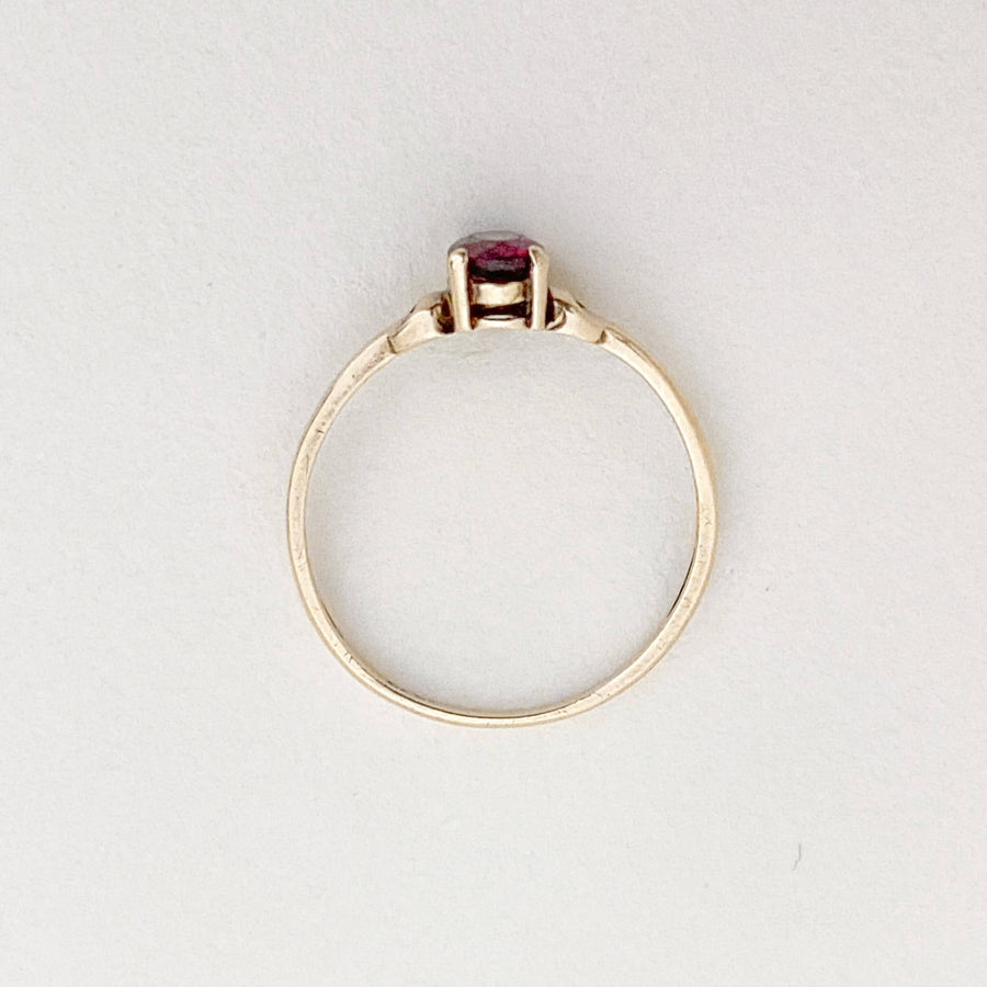 Vintage Garnet Accent Petite Ring