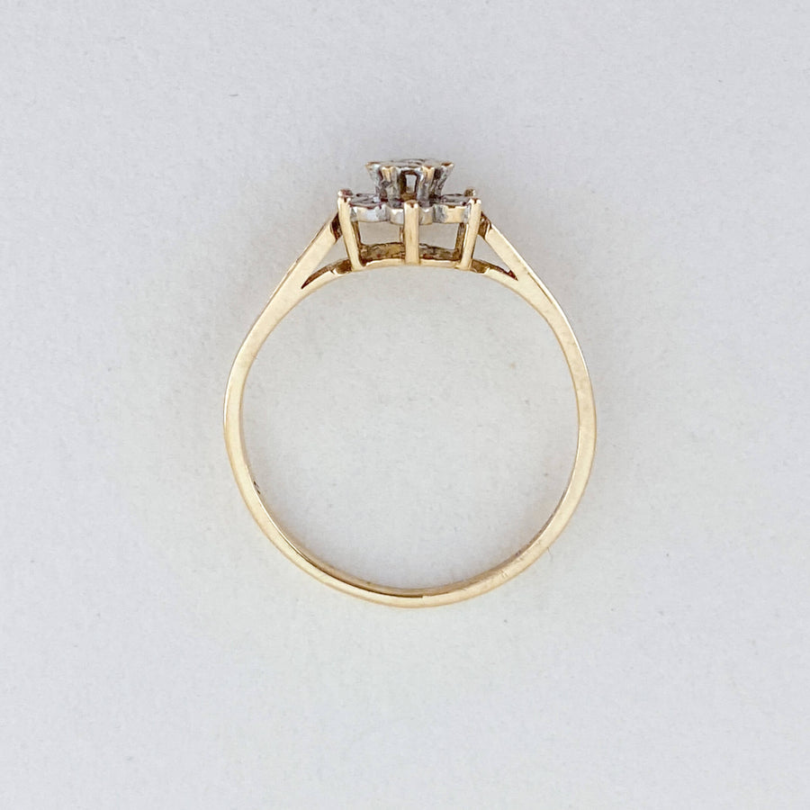 Vintage Diamond Flower Ring