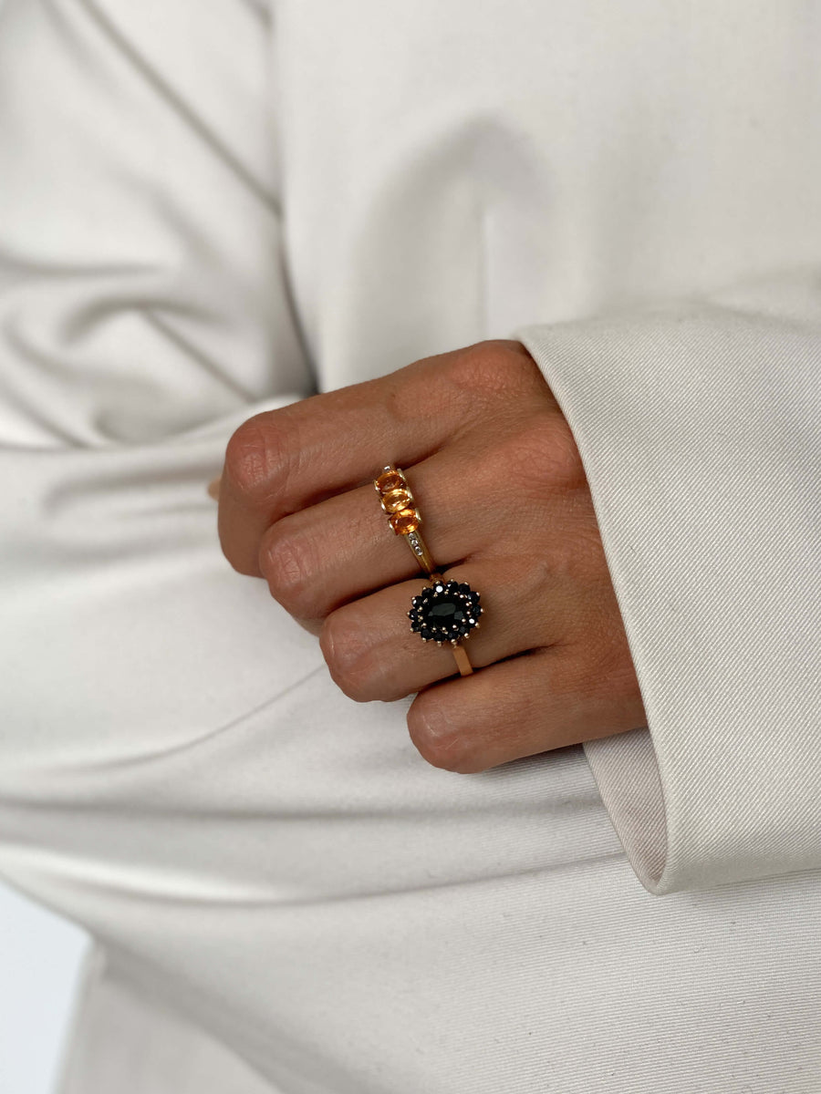 Vintage Sapphire Halo Ring