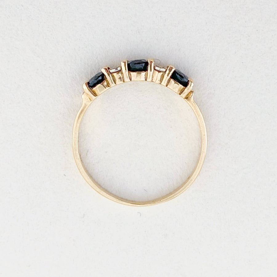 Vintage Sapphire & Diamond Half Eternity Ring