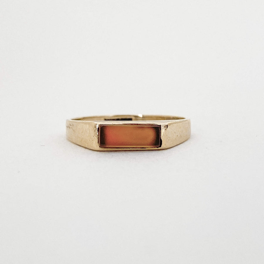 Vintage Orange Onyx Bar Ring