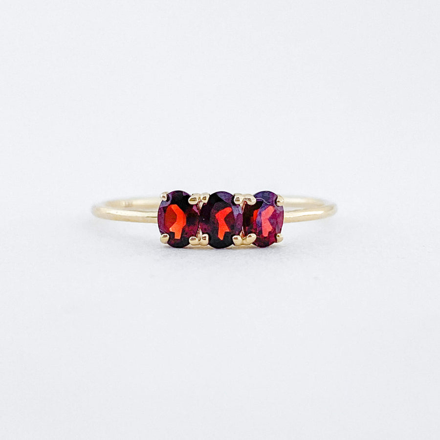 Garnet Trilogy Ring