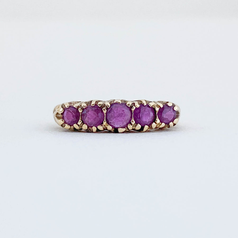 Vintage Ruby Half Eternity Ring