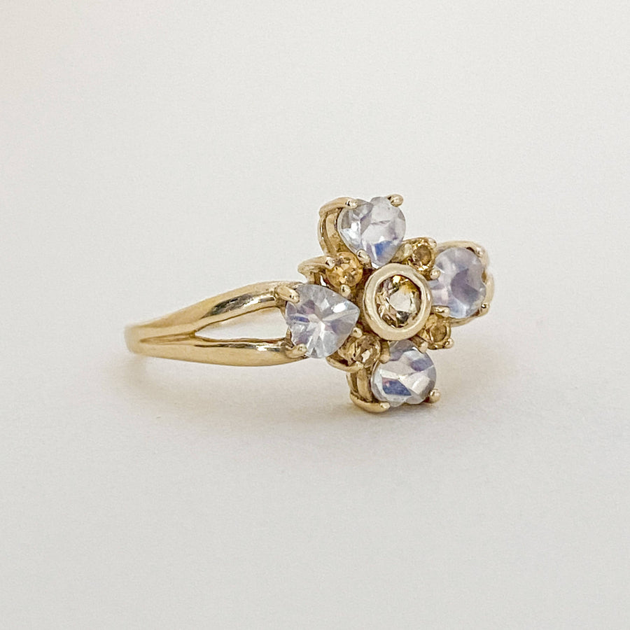Vintage Moonstone & Citrine Éclat Ring