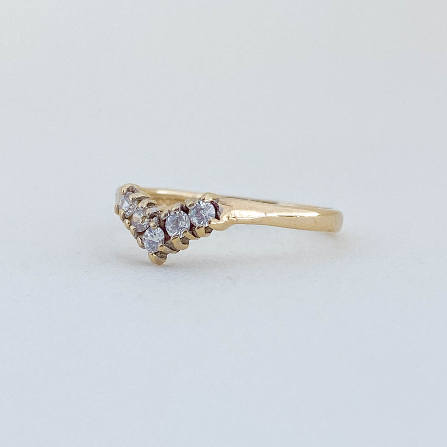 Vintage CZ Wishbone Ring